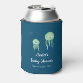 Onder het Zee Jellyfish Genderneutraal Baby shower Blikjeskoeler (Blikje Achterkant)
