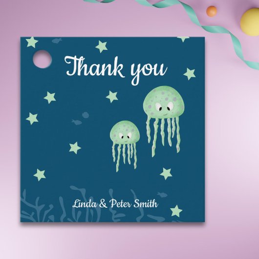 Onder het Zee Jellyfish Neutral Bedankt Bedankjes Labels