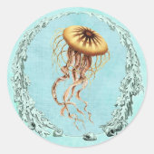 Onder het Zee Jellyfish Sticker (Voorkant)