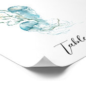 Onder het Zee Jellyfish Table Number Sign Poster (Hoek)