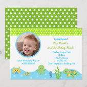 Onder het Zee Jongen Foto Birthday Invitations Kaart (Voorkant / Achterkant)