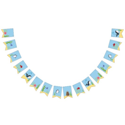 Onder het zee jongens, eerste verjaardag vlaggetjes (Alle)