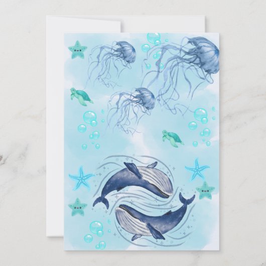 Onder het Zee Joy: Gepersonaliseerde Baby Boy Show Kaart (Achterkant)