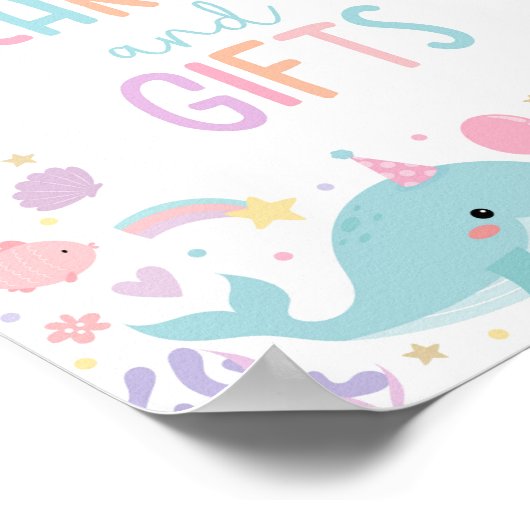 Onder het Zee Kaart en geschenken verjaardagsfeest Poster (Hoek)