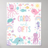 Onder het Zee Kaart en geschenken verjaardagsfeest Poster (Voorkant)