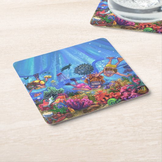 Onder het Zee Kartonnen Onderzetters (Schuin)