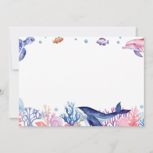 Onder het Zee Kind Verjaardagsfoto Dank u kaart (Achterkant)