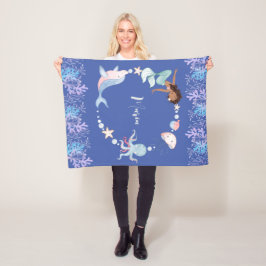 Onder het zee kinder aangepaste naam Fleece Deken