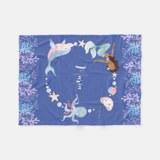 Onder het zee kinder aangepaste naam Fleece Deken (Voorkant (Horizontaal))