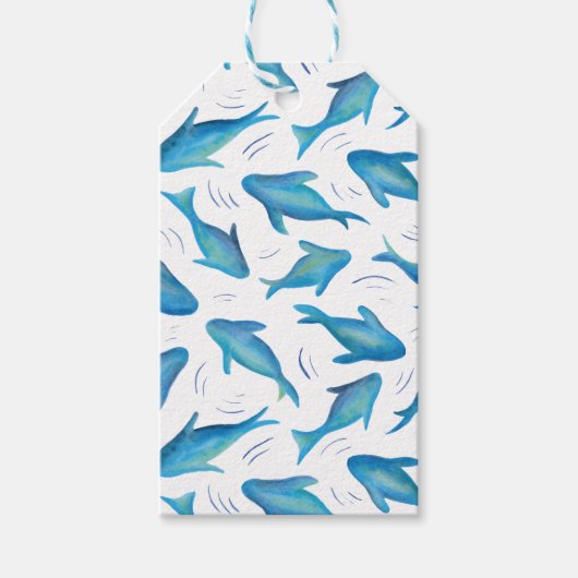 Onder het Zee kinder oceaan vissen haai Cadeaulabel (Voorkant)