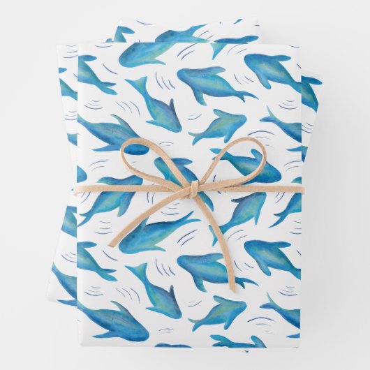 Onder het Zee kinder oceaan vissen haai Inpakpapier Vel (In situ)