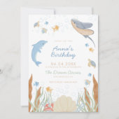 Onder het Zee Kinderen Birthday Party Kaart (Voorkant)