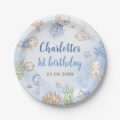 Onder het Zee Kinderen Birthday Party Papieren Bordje (Voorkant)