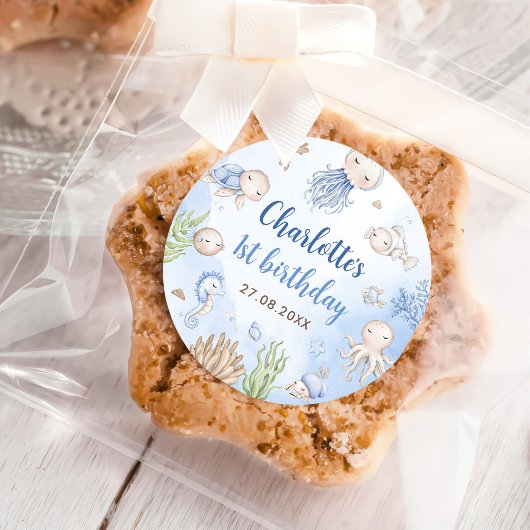 Onder het Zee Kinderen Birthday Party Ronde Sticker