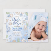 Onder het Zee Kinderverjaardagsfeestje Foto Kaart (Voorkant)