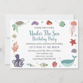 Onder het Zee Kinderverjaardagsuitnodiging Kaart (Voorkant)
