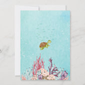 Onder het zee kleine zeemeermin en walvis verjaard kaart (Achterkant)