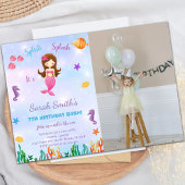 Onder het Zee Kleine Zeemeermin Uitnodiging met Fo