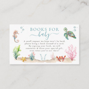 Onder het Zee kleurrijke Baby showers boeken voor  Informatiekaartje