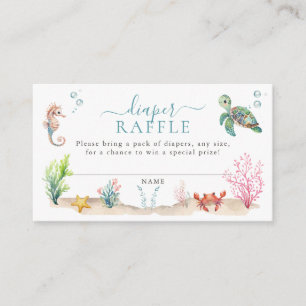 Onder het Zee Kleurrijke Baby showers luier Raffle Informatiekaartje