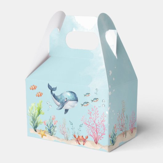 Onder het Zee Kleurrijke Ocean Animals Baby shower Bedankdoosjes (Achterkant)