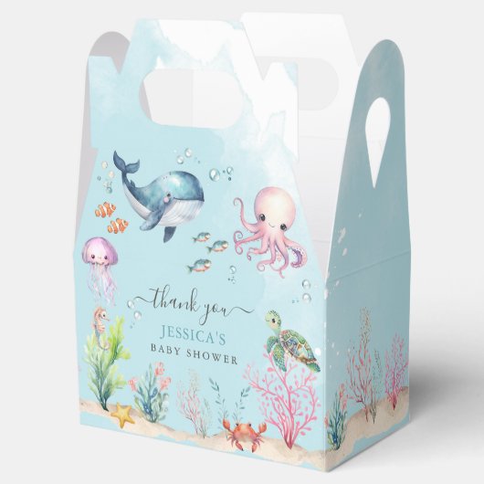 Onder het Zee Kleurrijke Ocean Animals Baby shower Bedankdoosjes (Geopend)