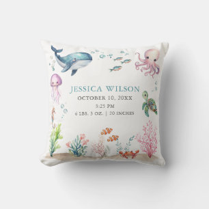 Onder het Zee Kleurrijke Ocean Baby Geboorte Stat Kussen