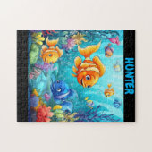 Onder het zee kleurrijke vissen puzzel voor kinder legpuzzel (Horizontaal)