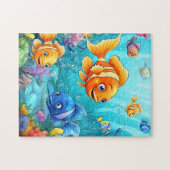 Onder het zee kleurrijke vissen puzzel voor kinder legpuzzel (Horizontaal)