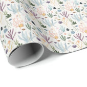 Onder het Zee koraal verjaardagscadeau inpakpapier (Rol Hoek)