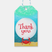 Onder het Zee krab verjaardagsfeest Cadeaulabel (Voorkant)