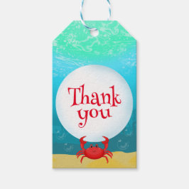 Onder het Zee krab verjaardagsfeest Cadeaulabel