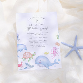 Onder het Zee | Kute Nautical Boys Birthday Party Kaart