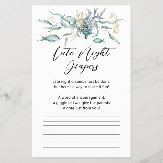 Onder het Zee kwal Late Night Luiers Kaart (Voorkant)