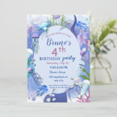 Onder het zee kwallen Verjaardagsuitnodiging Kaart (Staand voorkant)