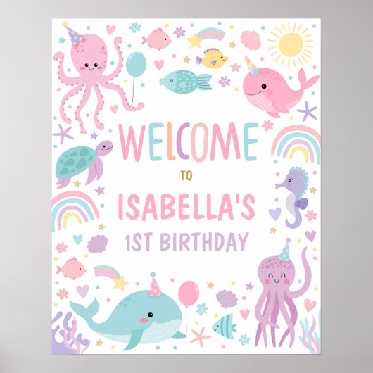 Onder het Zee laten we herdenken verjaardag welkom Poster (Voorkant)