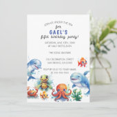 Onder het Zee Leuk nautisch jongensverjaardagsfees Kaart (Staand voorkant)