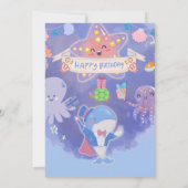 Onder het Zee Life Ocean Fintastic Birthday Party Kaart (Achterkant)
