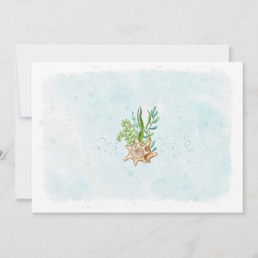 Onder het Zee Little Mermaid Baby shower Kaart (Achterkant)