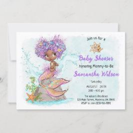Onder het Zee Little Mermaid Baby shower Kaart