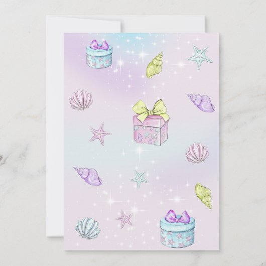 Onder het Zee Magic Mermaid Verjaardagsfeest Kaart (Achterkant)