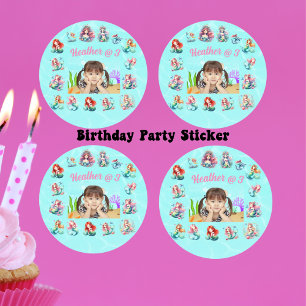 Onder het Zee Magical Mermaids Girly Birthday Ronde Sticker