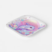 Onder het Zee Majestic Dolphin Baby shower Papieren Bordje (Gebogen)