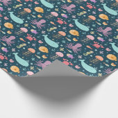 Onder het Zee Mariene Dieren zwemmen in de oceaan Cadeaupapier (Hoek)