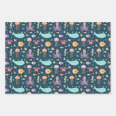 Onder het Zee Mariene Dieren zwemmen in de oceaan Inpakpapier Vel (Voorkant 2)