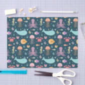 Onder het Zee Mariene Dieren zwemmen in de oceaan Tissuepapier (Craft)