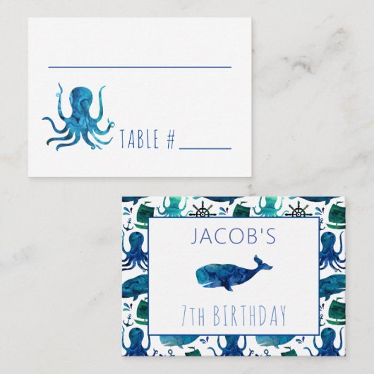 Onder het Zee Mariene Kinder Mariene Dag Partij Plaatskaartje (Voorkant / Achterkant)