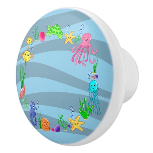Onder het Zee Marine Creatures Ceramic Knob Keramische Knop (Rechts)