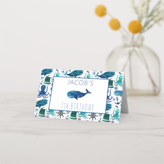 Onder het Zee Marine Kinder Marine verjaardagsfees Plaatskaartje (Achterkant)