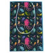 Onder het Zee Marine Life Cartoon Dark Background Medium Cadeauzakje (Voorkant)
